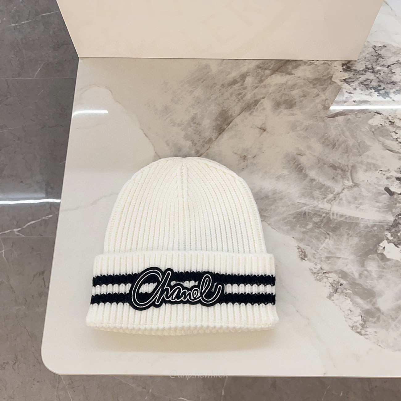 Chanel Knitted Cold Hat White Black Gray Brown (10) - newkick.vip